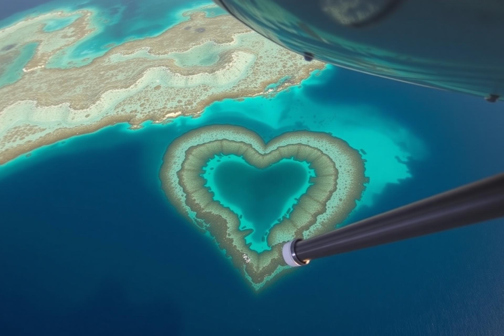 Heart Reef scenic flight aerial view