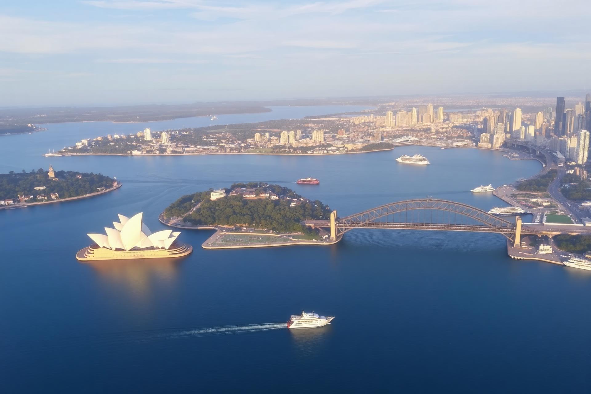 Sydney Harbour scenic flight aerial view